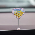 Cartoon duckling car decoration set with six PVC ducks and rectangular dashboard sign