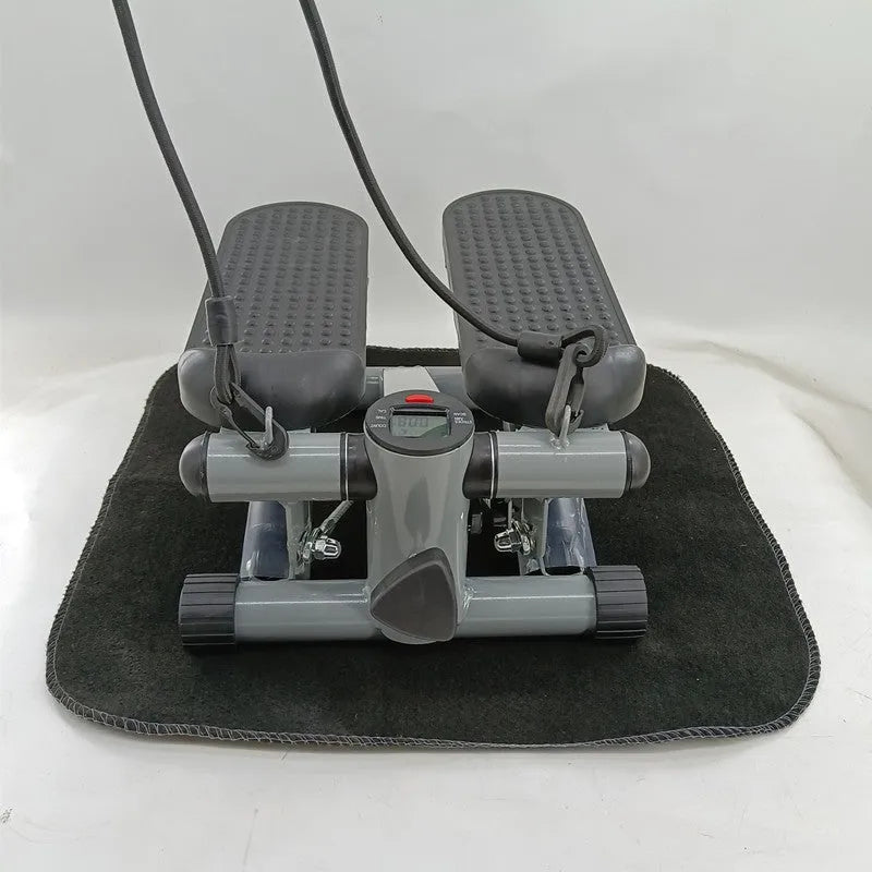 Silver grey hydraulic mini treadmill for waist slimming and home fitness exercises