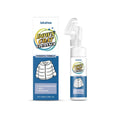100ml bottle of down coat and jacket cleaning liquid detergent on a plain background.