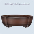Classical rectangular purple clay flower pot for plants, 50 cm long, 39 cm wide, 16 cm high.