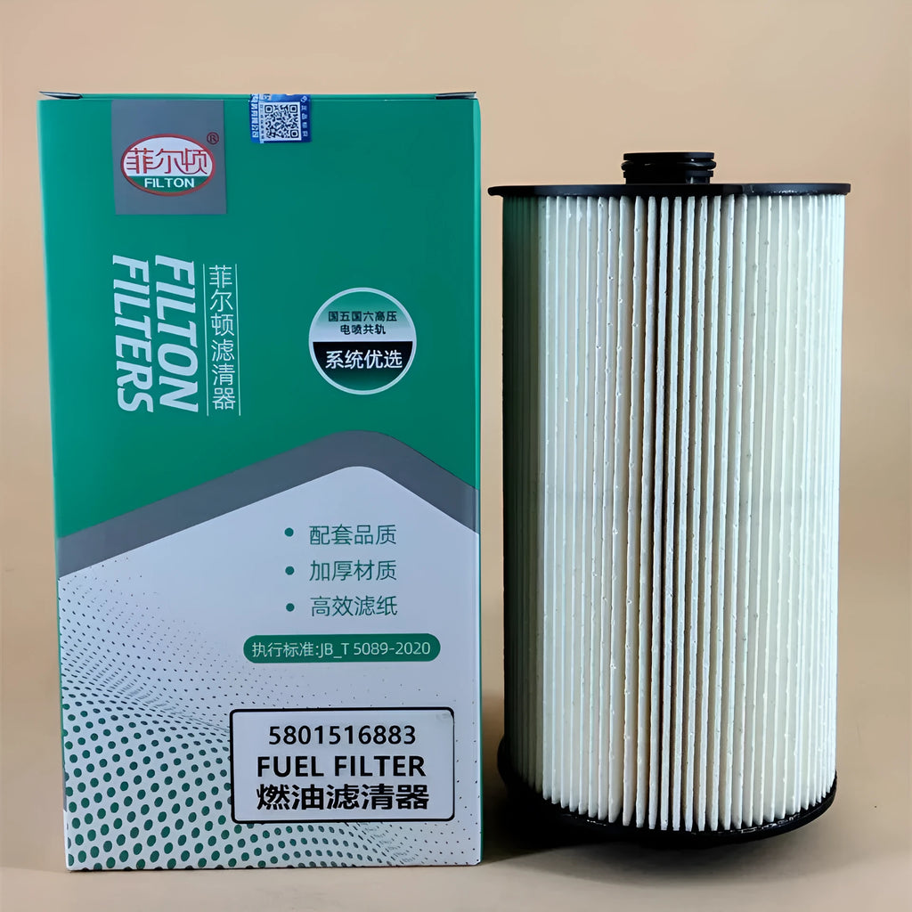 Iveco fuel filter part 5801516883 replacement with folding filter element