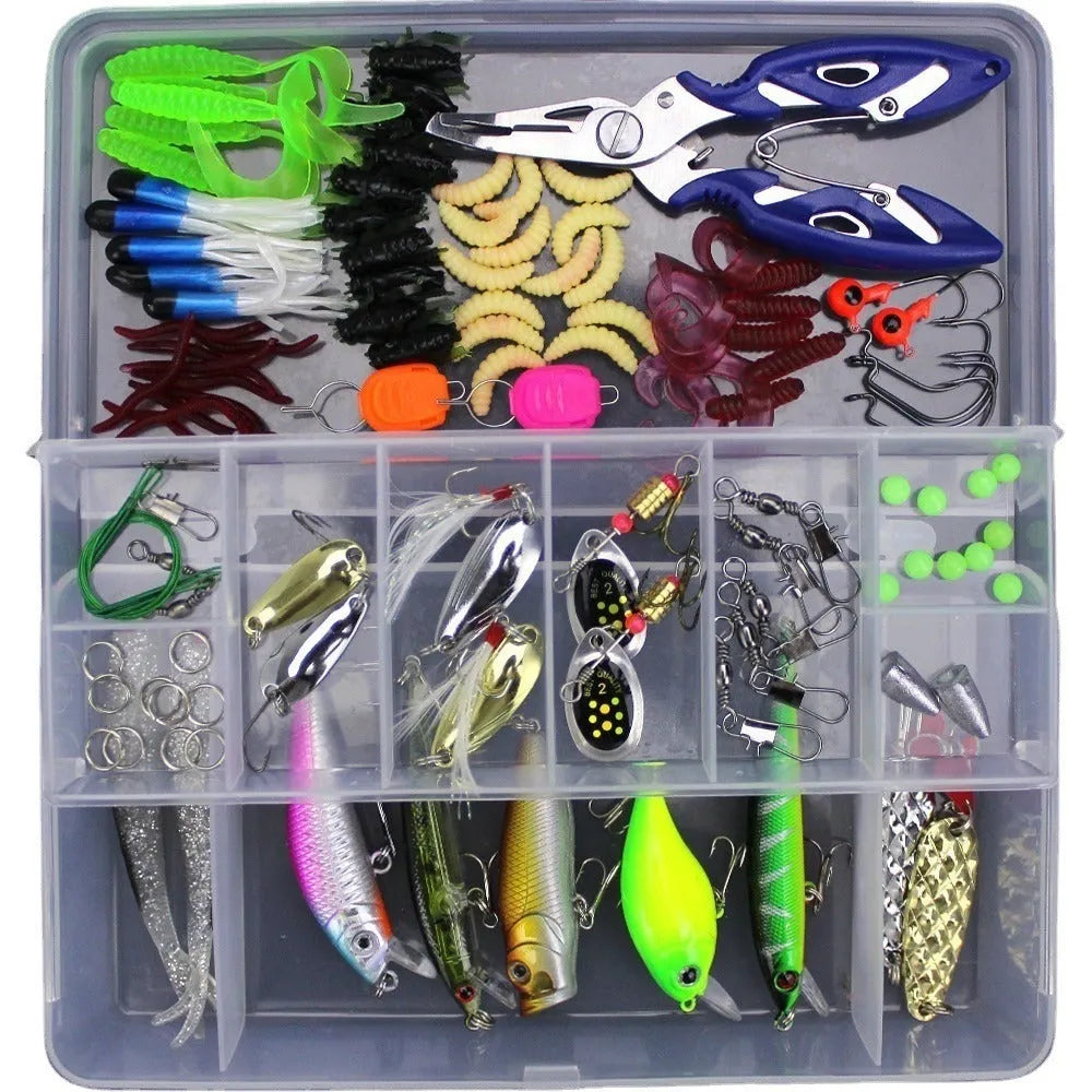 Junior entry-level fishing lure suit in PP packaging with thunder frog baits