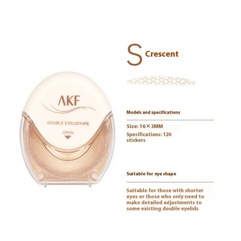 Clear lace double eyelid stickers on roll with crescent and olive shape options