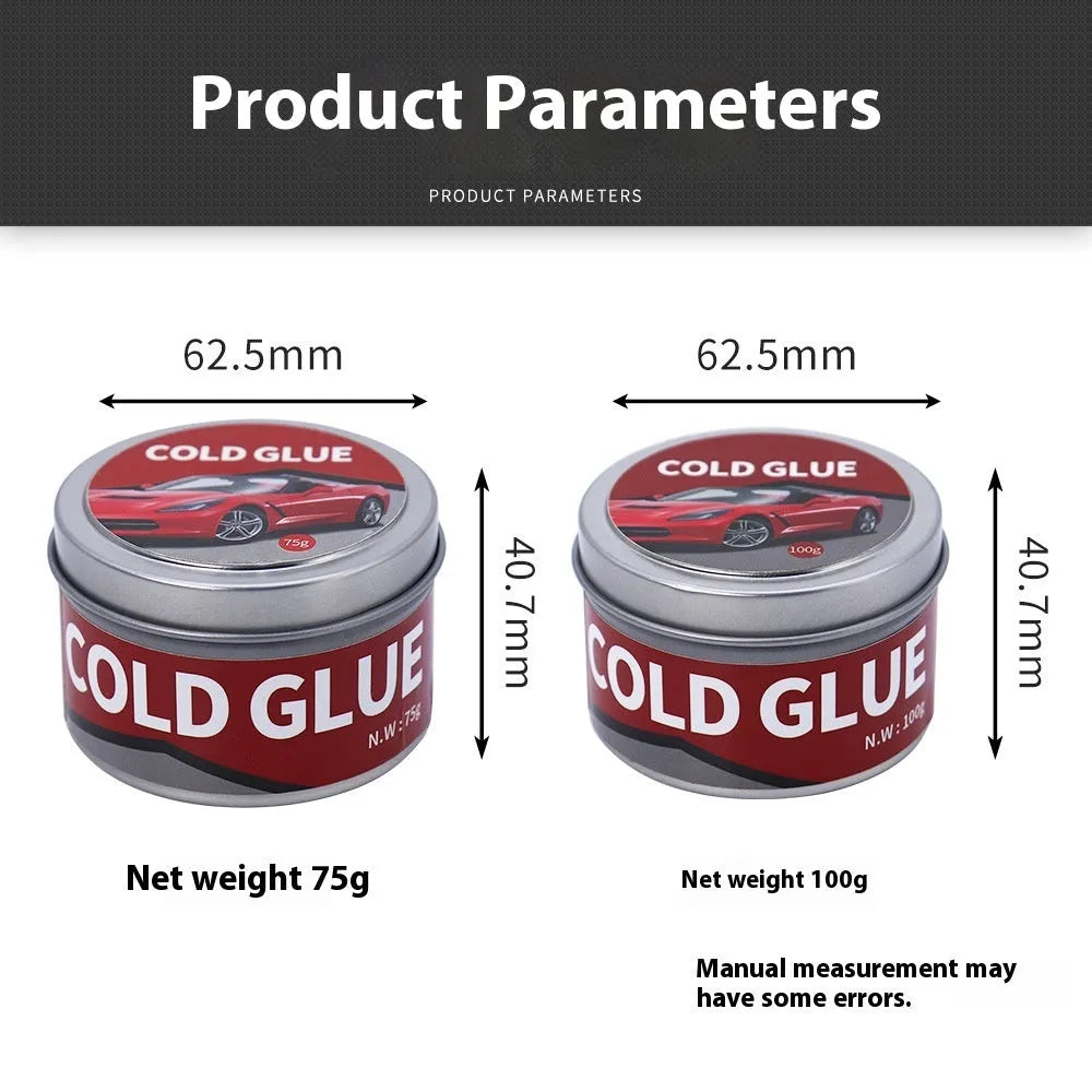 Tube of specialised cold glue for automobile depression and dent repair