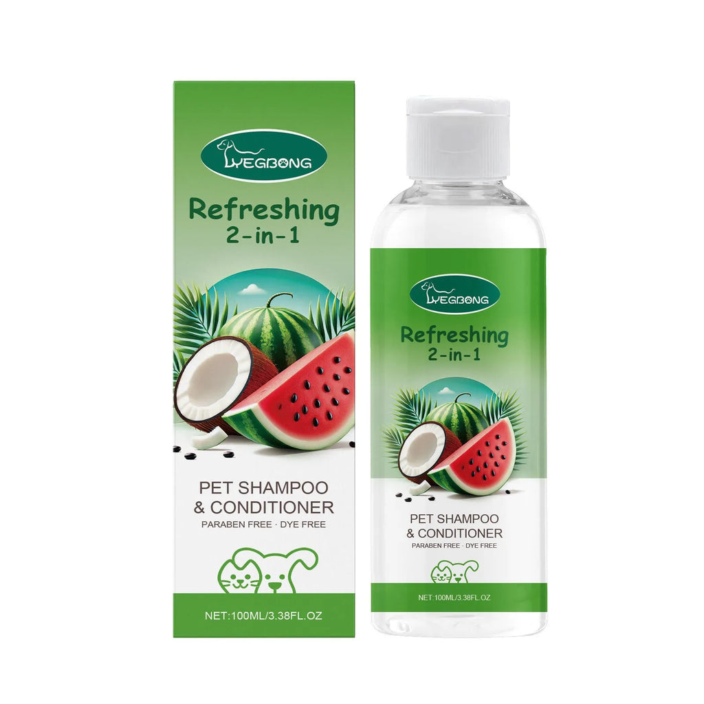 100ml pet 2-in-1 shampoo and shower gel bottle with watermelon and coconut extracts