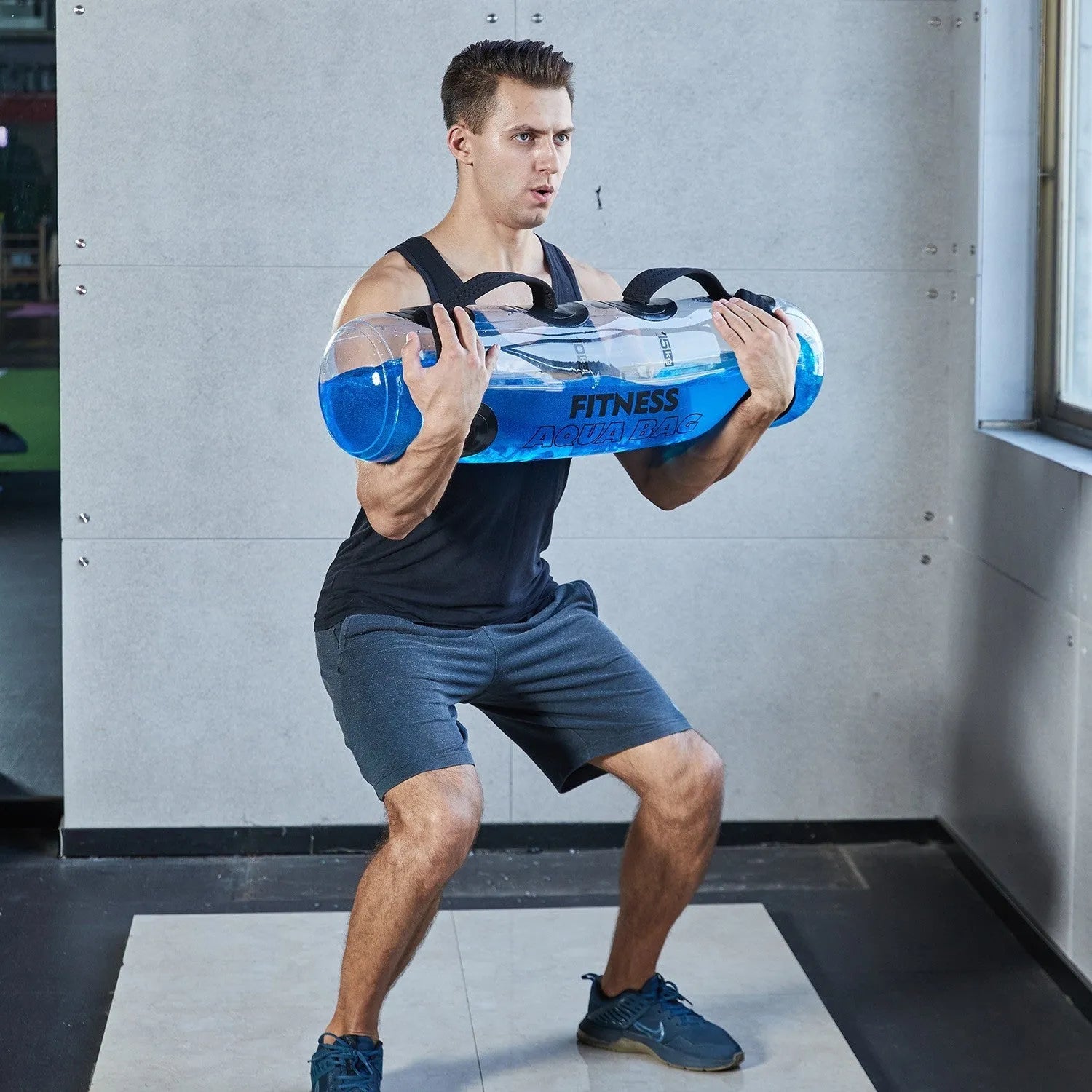 Transparent PVC inflatable water dumbbell bag for adjustable weight strength training
