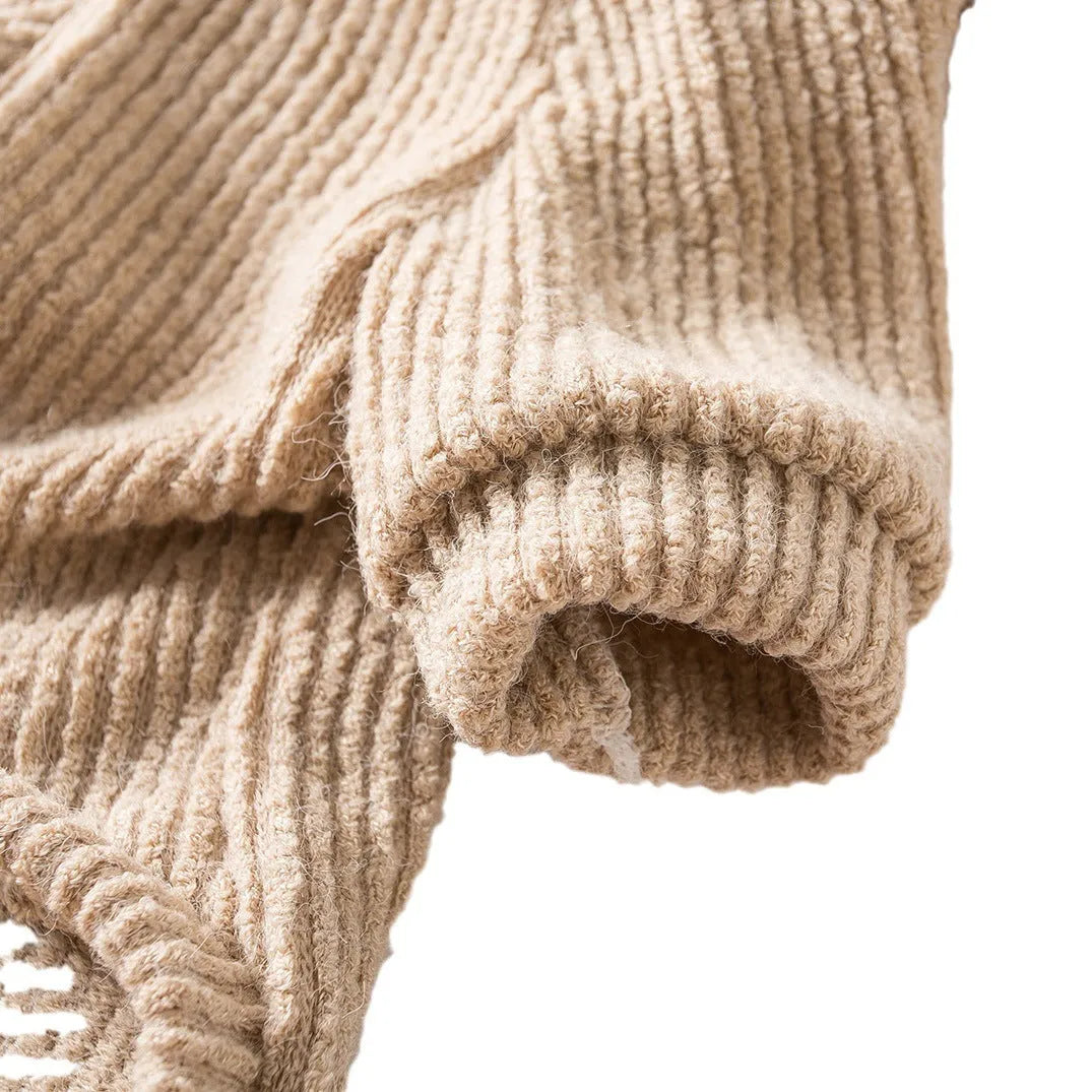 Brown cloth dog sweater pullover for small breeds on mannequin