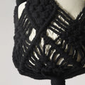 Hand-woven polyester cotton flower pot in minimalist net pocket design