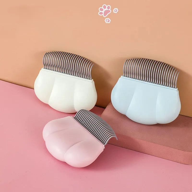 Paw Soft pet deshedding brush with 9cm square grooming head in blue pink or white colours