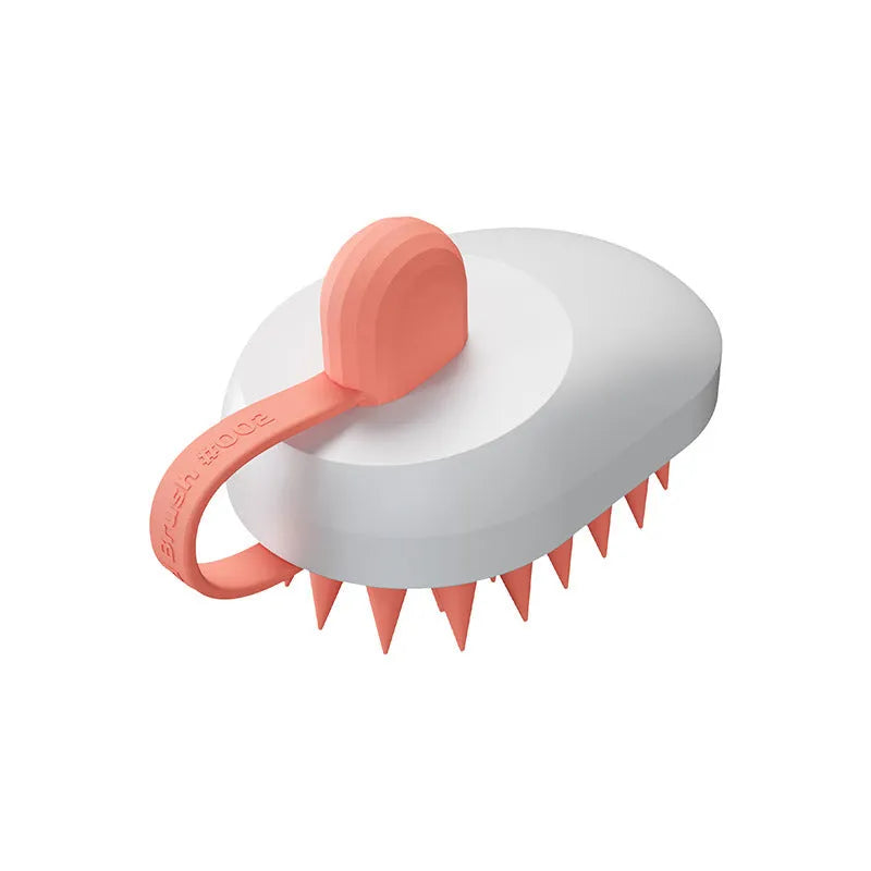 Soft silicone pet grooming brush with massage function for dogs in blue colour