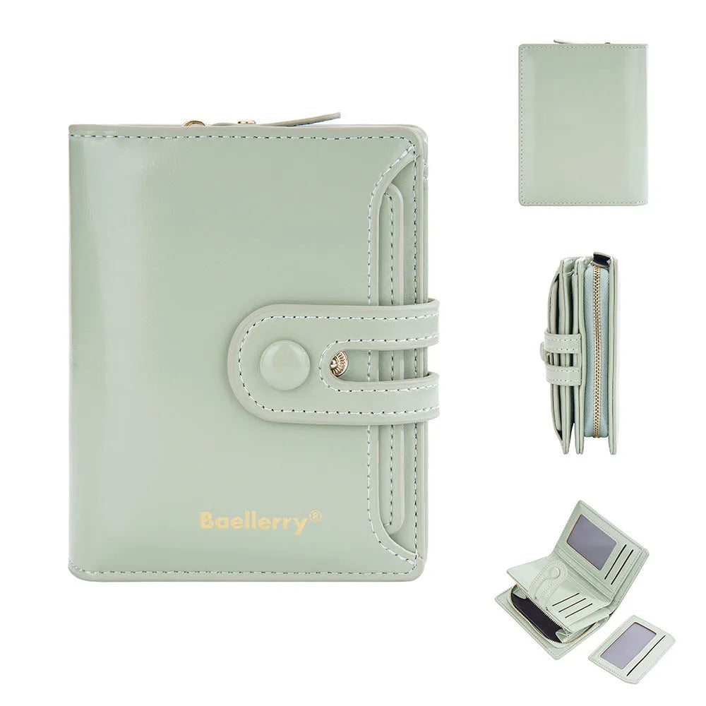 Women's RFID-blocking PU leather wallet card holder in multiple colour options