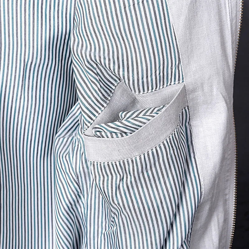Men's thin blue cotton linen jacket casual regular fit