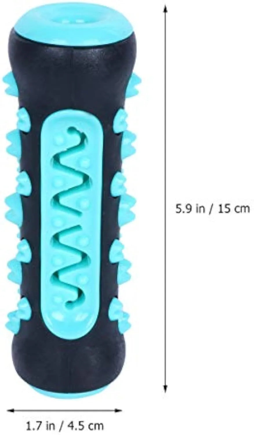 Natural rubber dog dental chew toy in blue colour for teeth cleaning and tartar reduction