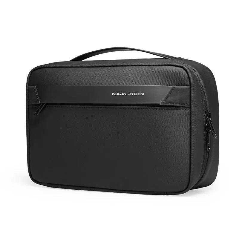 Men's Oxford cloth toiletries storage bag with wet dry separation compartments in black, gray, green or gray colour options