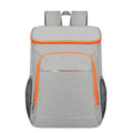 Large black outdoor thermal insulation backpack with curved shoulder straps shown open to reveal compartments