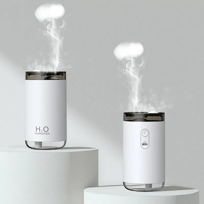 Jellyfish-shaped USB humidifier with warm night light in white, pink, or blue colours