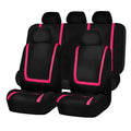Fully enclosed universal car seat cover set in a beige and black colour combination.
