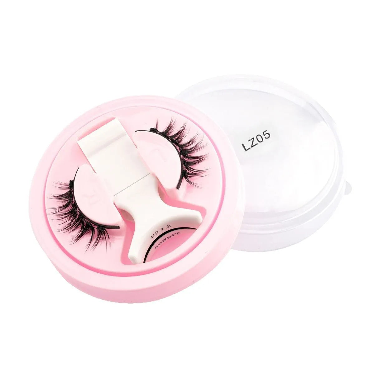 Reusable waterproof false eyelashes with glue-free application in artificial fibre