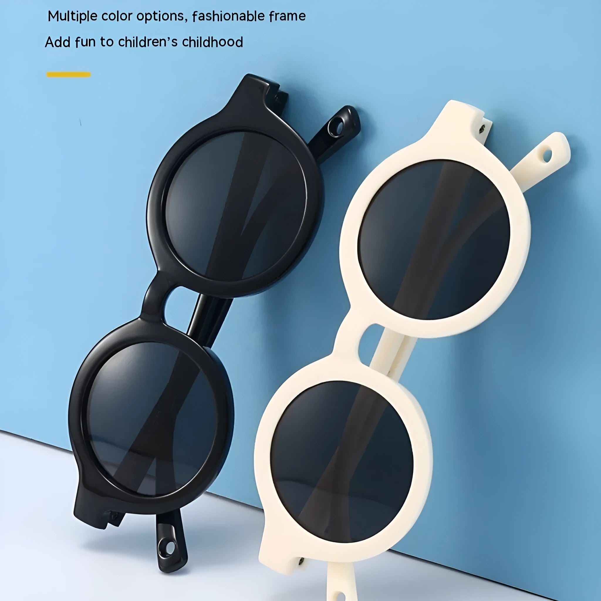 Children's silicone sunglasses for ages 0-3 with round frame and UV400 protection