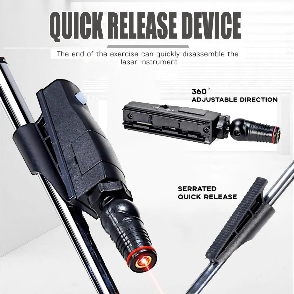 Black golf push rod laser aiming instrument with laser sight for putting alignment practice