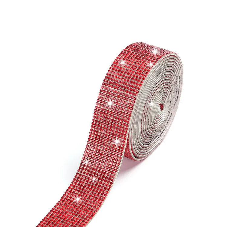 Self-adhesive water drill strips for clothing decoration in white and AB colour options
