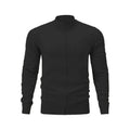 Casual zip-front sports sweater in cotton with a stand collar, shown in a solid colour.