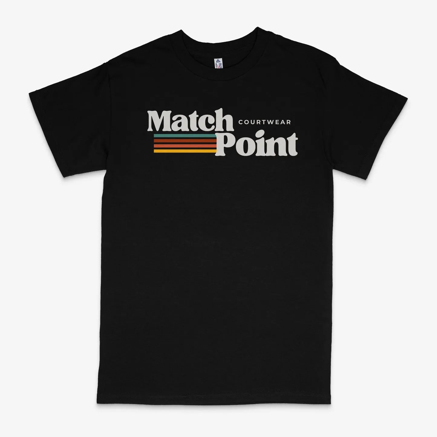Black men's t-shirt with a bold 3D digital printed pattern, round neck, and short sleeves.