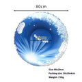 PVC winter ski ring toy in red, blue, or mountain print for outdoor snow play.