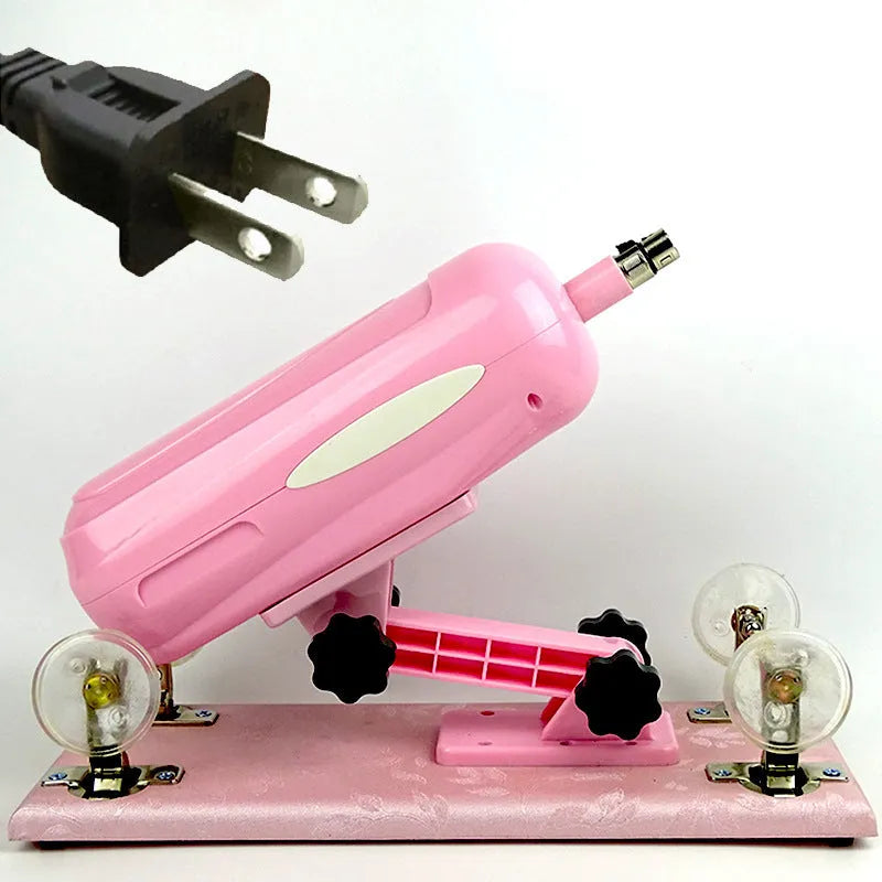 Women's automatic telescopic thrusting sex tool in purple, black, or pink colours measuring 37x15 cm