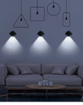 Wireless USB rechargeable wall lamp with human body sensor, ABS construction, black with yellow light, 92x42x92mm