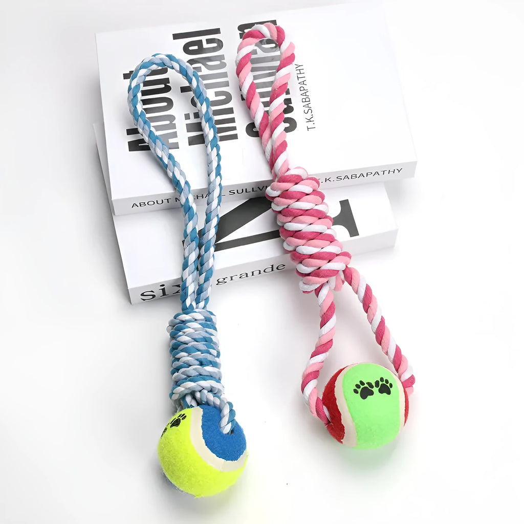 Cotton string dog toy for medium to large dogs with vent relieving design