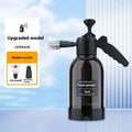 Black hand-held 2L foam sprayer watering can with two nozzle attachments