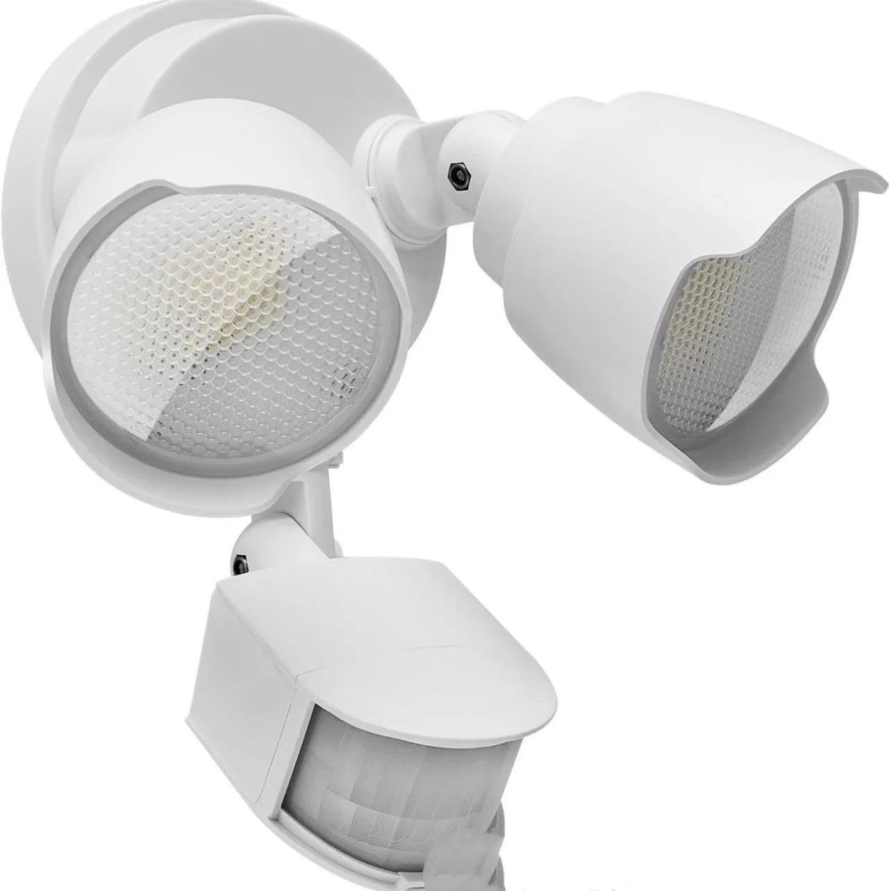 White and black 120V LED human body induction security lamp with PIR sensor for courtyard and garage lighting