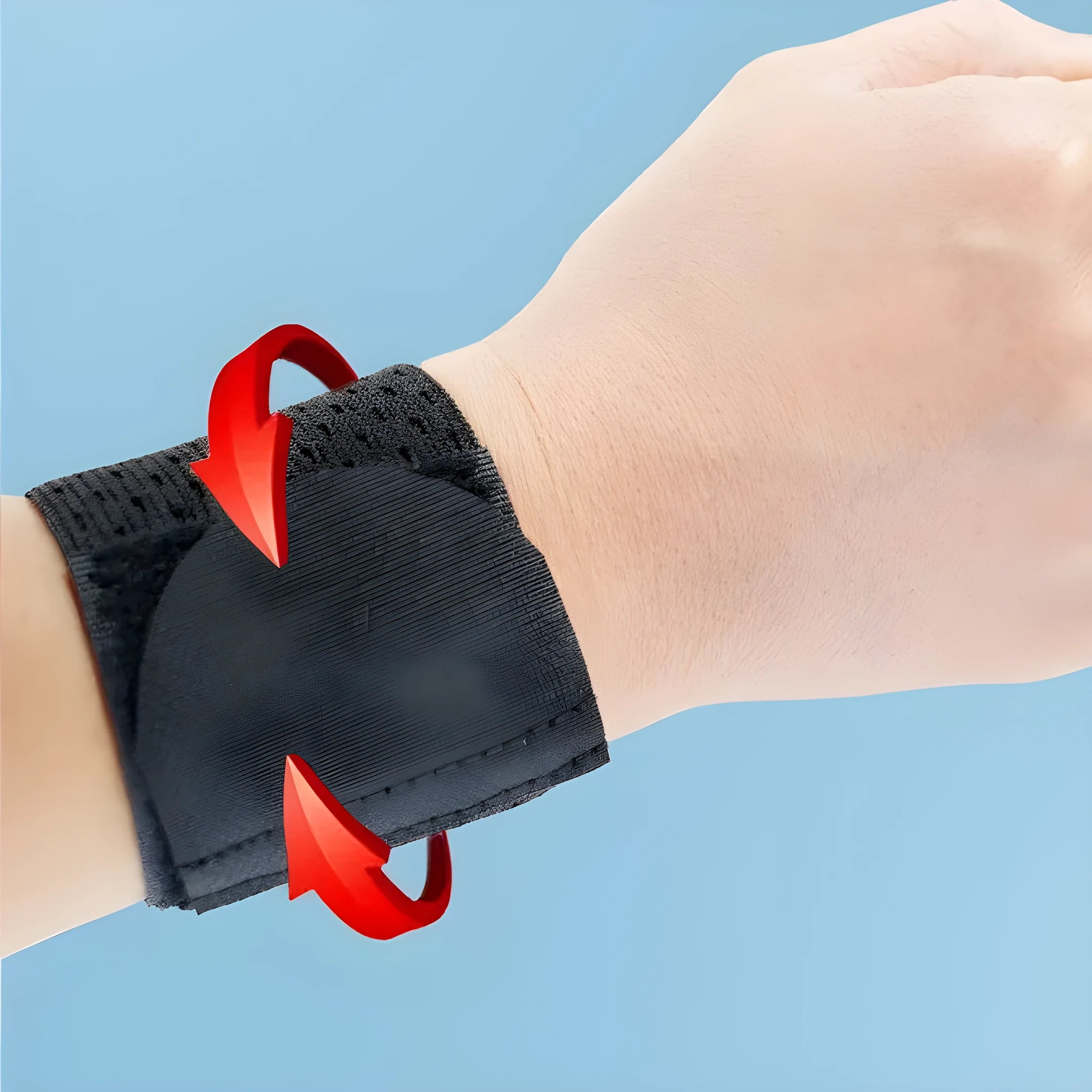 Athletic wristguards with elastic breathable construction in black, grey, and pink colours