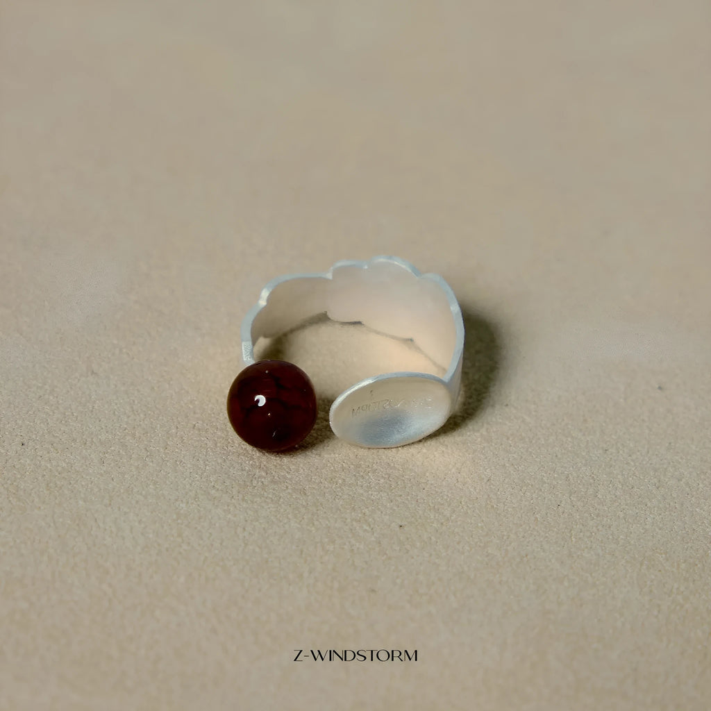 Small round spoon stewed pork shaped electroplated alloy ring and bracelet set with diamond charms