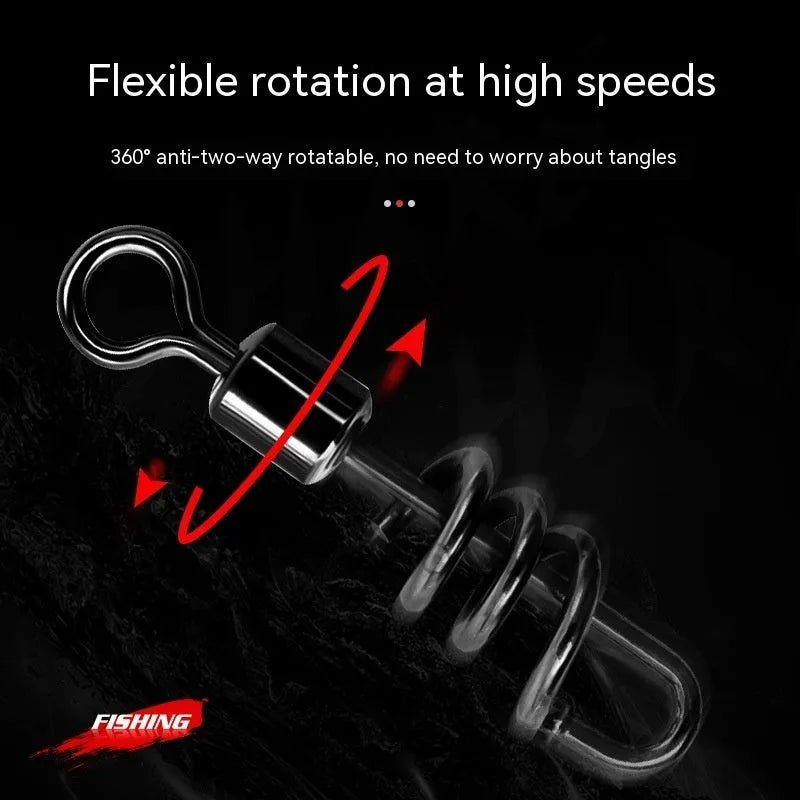 8-shaped stainless steel fishing swivel connector for tackle connections and line twist reduction