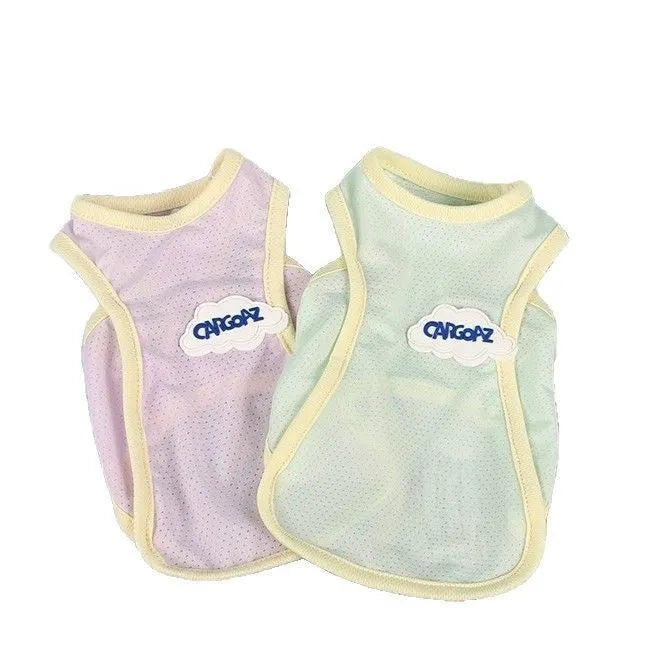 Lightweight polyester cat vest in sports style, shown in grass green colour