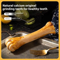 Puppy dental chew toy for teeth cleaning and training with roasted ox bone flavour in three sizes