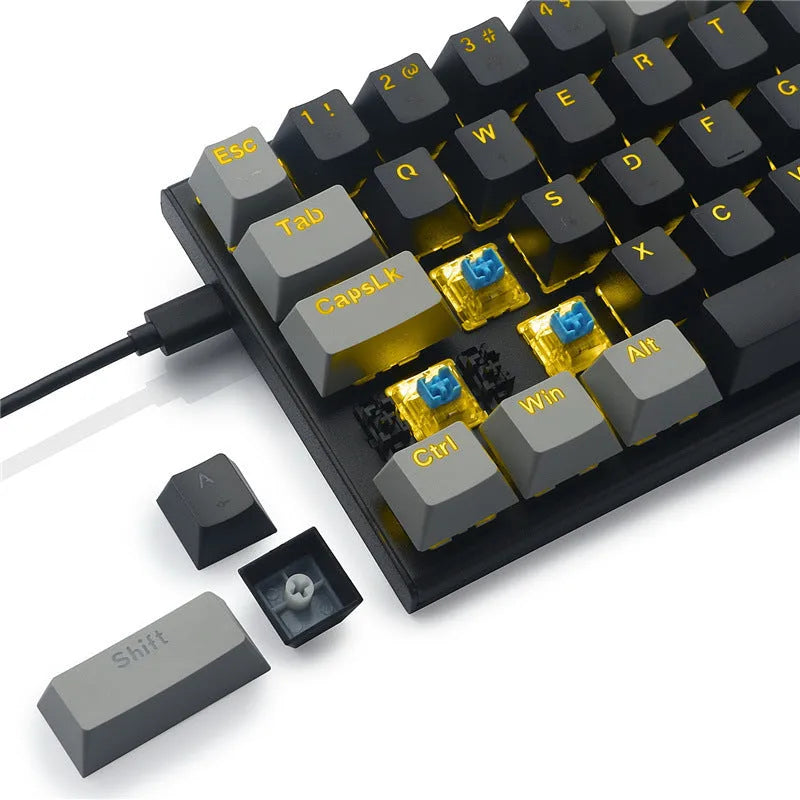 Z11 mechanical keyboard with aluminium frame and hot-swappable keycaps in black grey colour