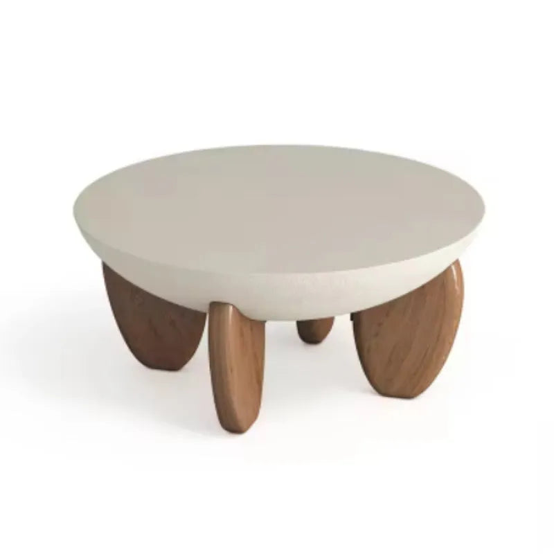 White solid wood coffee table with adjustable height and storage compartments