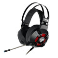 Black FANTECH HG11 gaming headset with RGB lights on earcups and a USB cable with inline remote