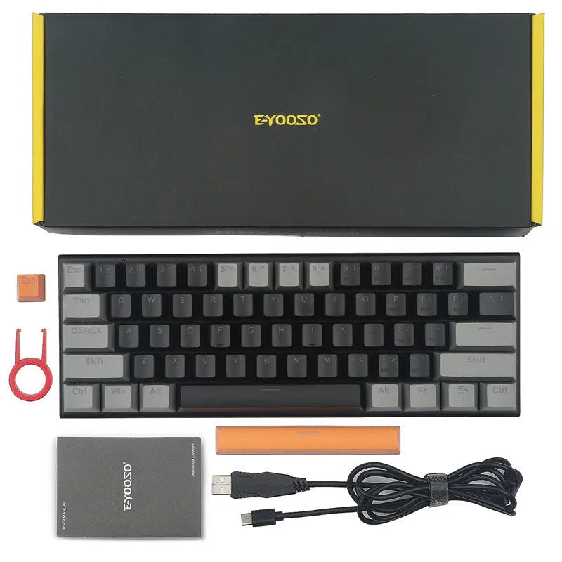 Z11 mechanical keyboard with aluminium frame and hot-swappable keycaps in black grey colour