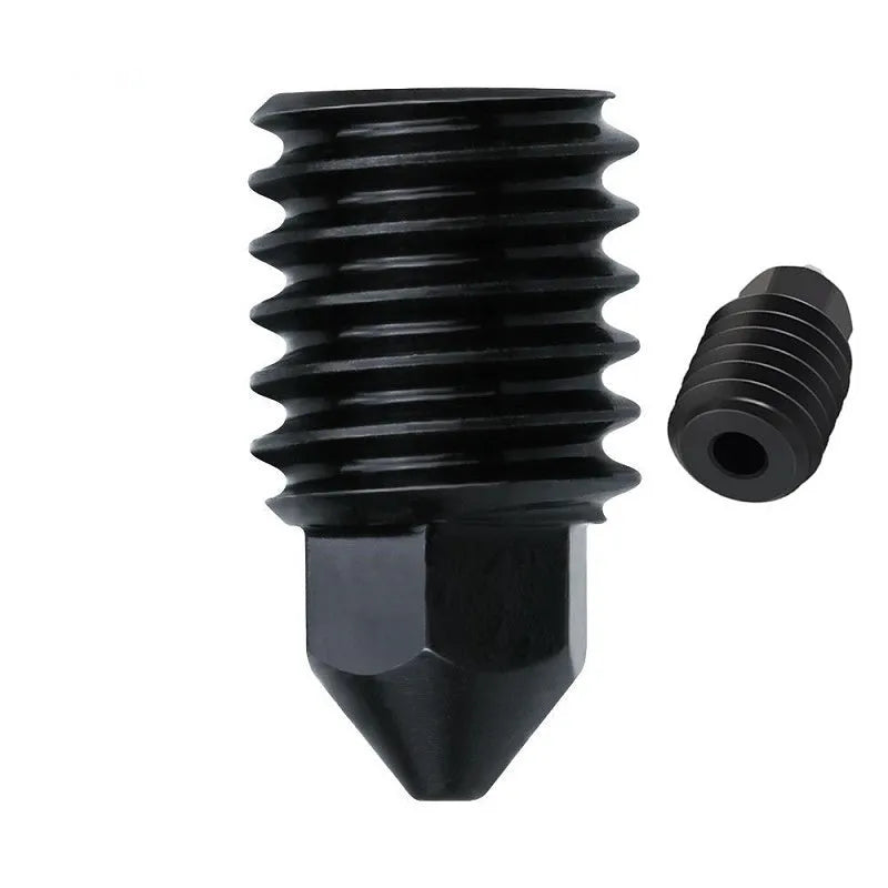 Bambu Lab A1 Mini hardened steel nozzle upgrade kit with four sizes and black silicone sleeves
