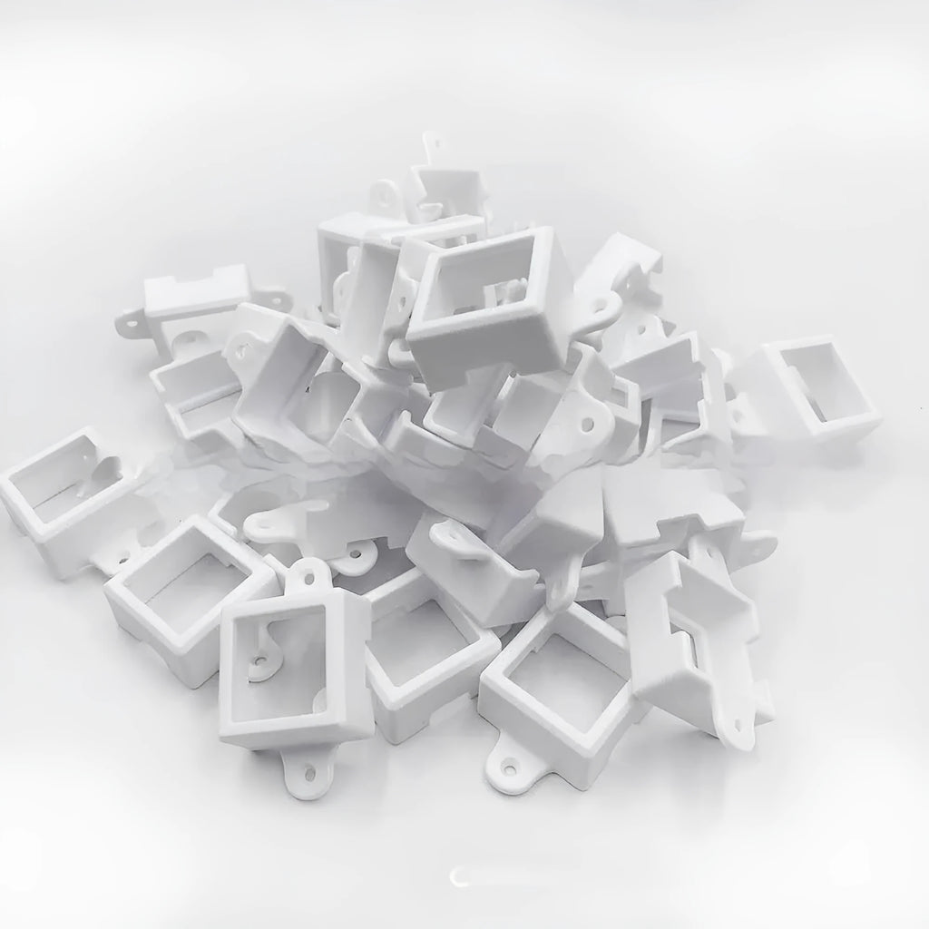 White plastic LED lampshade for fixed bracket systems measuring 1.7cm wide by 6cm long