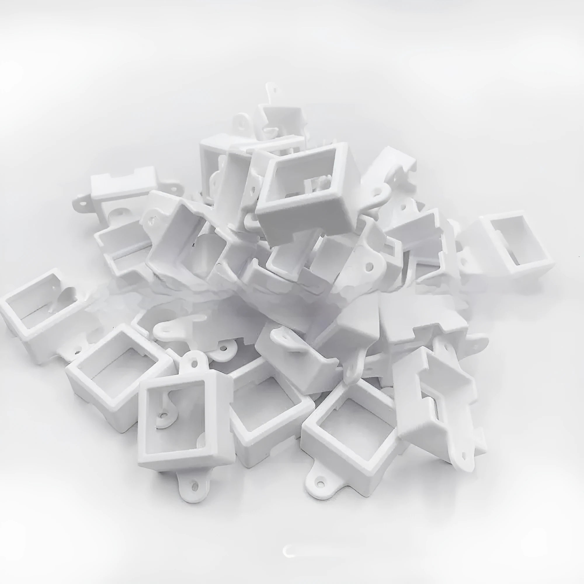 White plastic LED lampshade for fixed bracket systems measuring 1.7cm wide by 6cm long