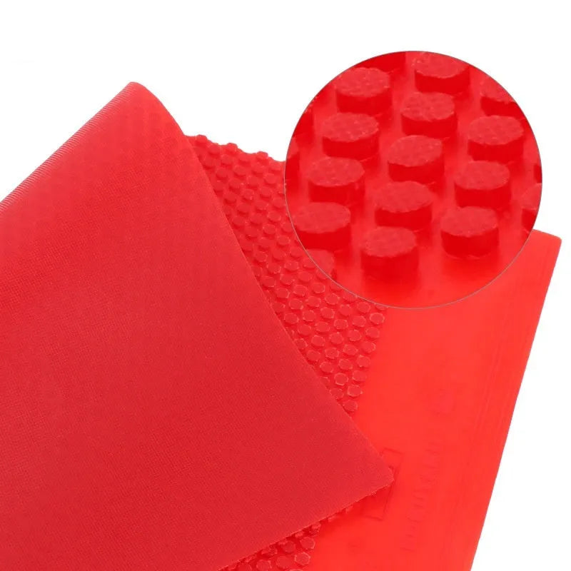 Table tennis rubber sheet with small particle pimples in black and red colour options