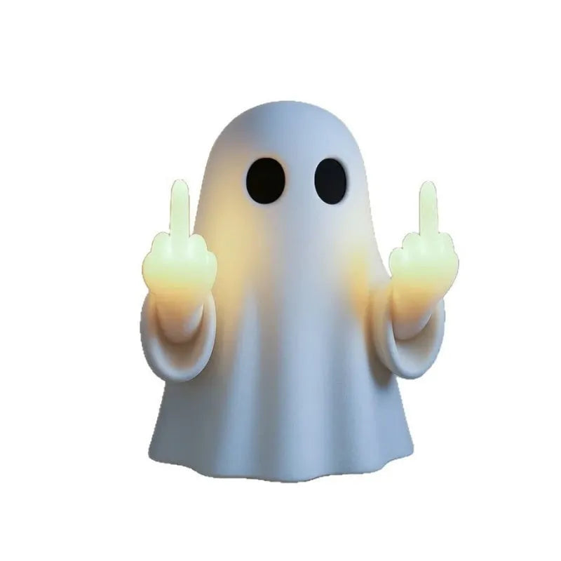 White plastic ghost statue decorative night lamp for Halloween