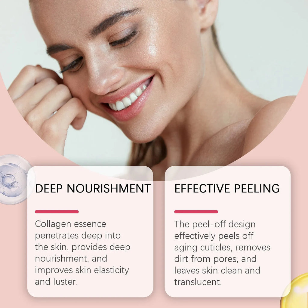 Collagen tearing mask with brush 75g for facial cleansing and moisturising in a white tube