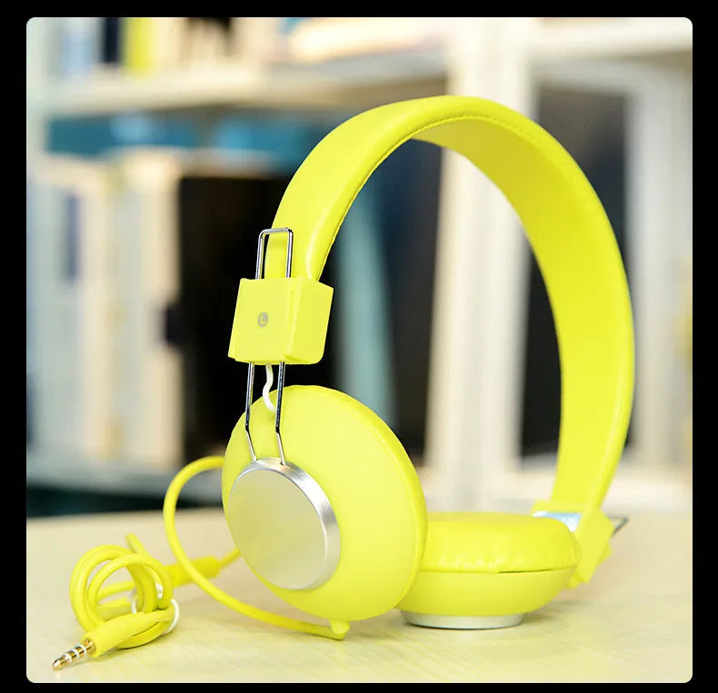 Wired head-mounted sports earphones with microphone and 3.5mm plug in multiple colour options