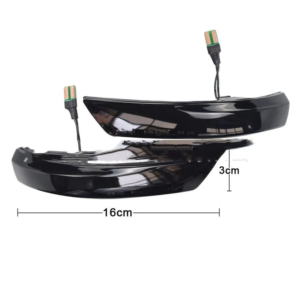 Ford Focus and Mondeo rearview mirror waterfall light in ABS plastic with blue and yellow LED options.